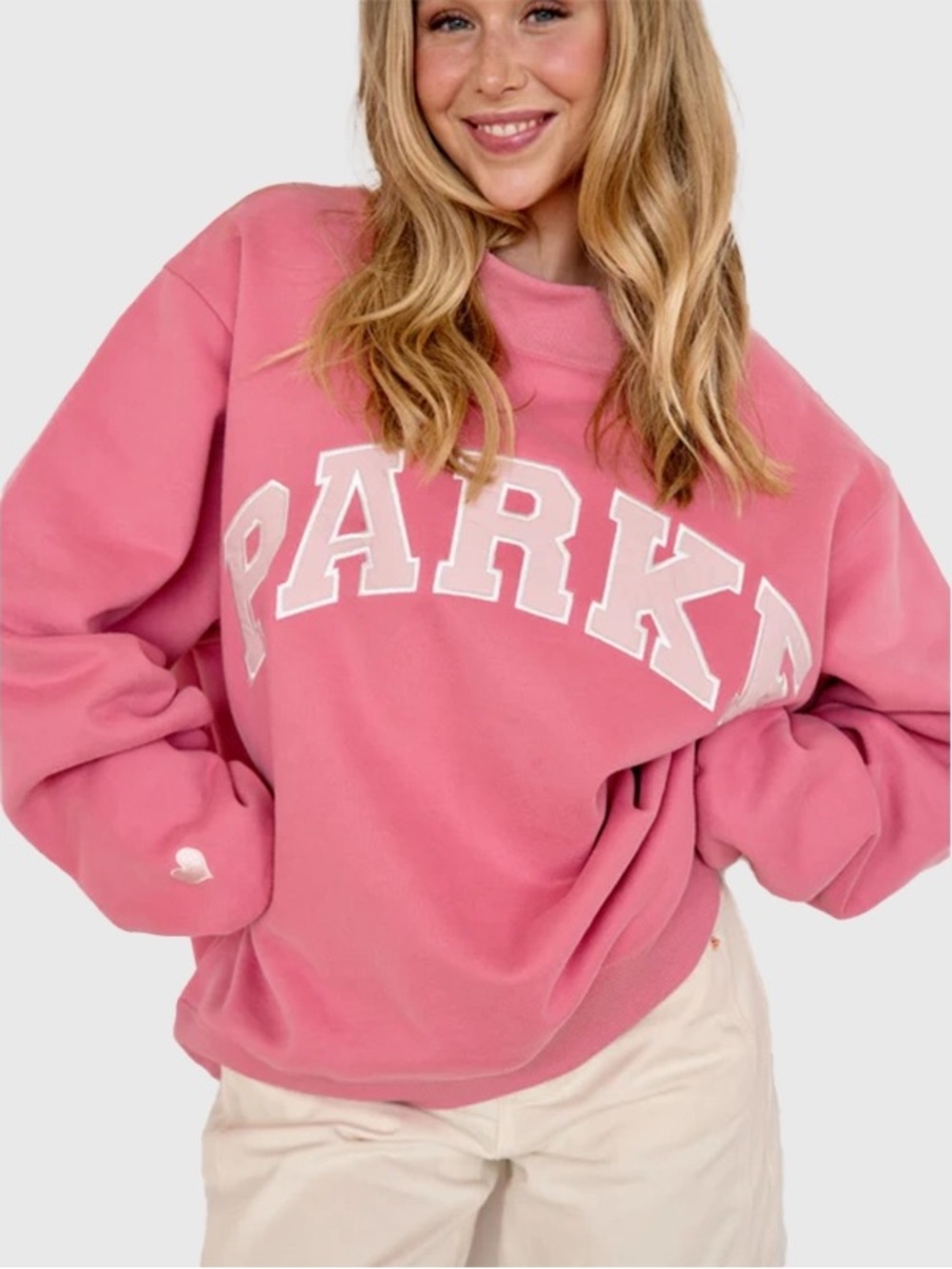 Parke Pink Relaxed Crewneck Sweatshirt